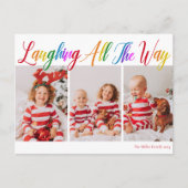 Lachend helemaal Rainbow 3 Kerstmis Foto Feestdagenkaart (Voorkant)