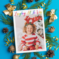 Lachend helemaal regenboog Kinder Kerstmis Foto