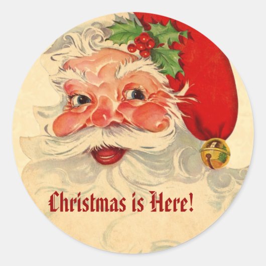  lachend kerstkerstcadeau V07 Ronde Sticker (Voorkant)