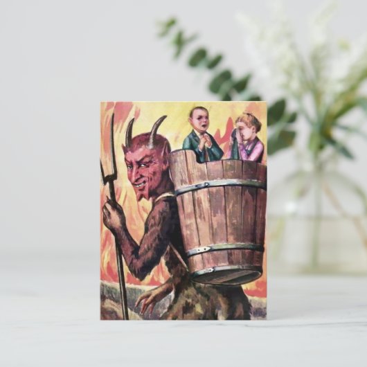 lachend Krampus Briefkaart (Staand voorkant)