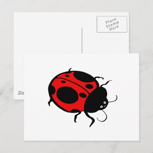 Lachend lieveheersbeestje - briefkaart (Voorkant / Achterkant)