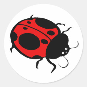 Lachend lieveheersbeestje - ronde sticker