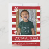 Lachend naar de Kerst Foto Kerstkaart Kaart (Voorkant)