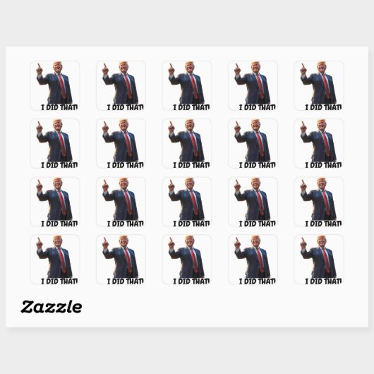Lachend om Trump heb ik dat gedaan Vierkante Sticker (Vel)