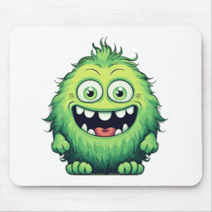Lachend Schattig Groen Monster Cartoon Muismat