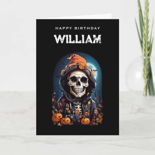 lachend skelet krijgen oude verjaardag kaart (Voorkant)