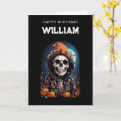 lachend skelet krijgen oude verjaardag kaart (Gele Bloem)