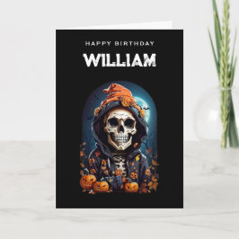 lachend skelet krijgen oude verjaardag kaart