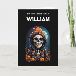 lachend skelet krijgen oude verjaardag kaart