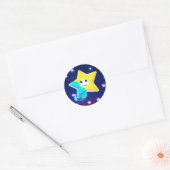Lachend Starlight Avontuur Ronde Sticker (Envelop)