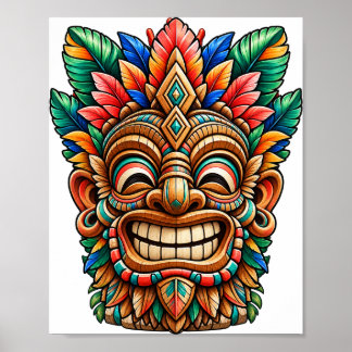 Lachend Tiki-eilandposter Poster