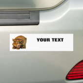 Lachend Varken Jouw tekst "Folio Extra Bold" op Wi Bumpersticker (Op auto)
