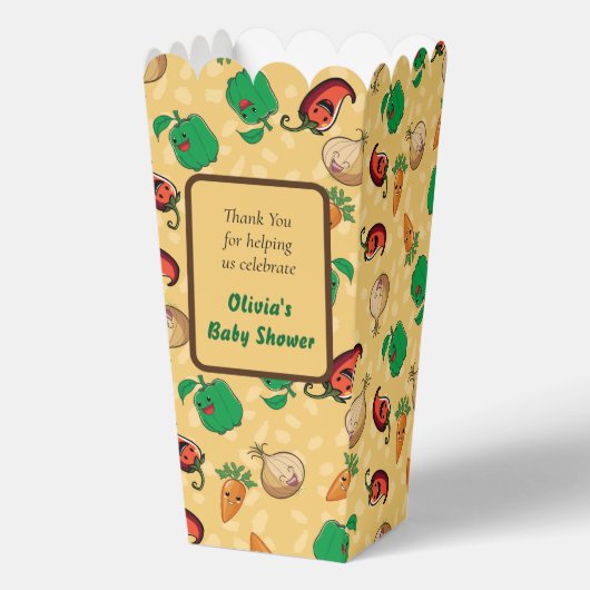 Lachend Veggies Baby shower Bedankdoosjes (Voorkant)