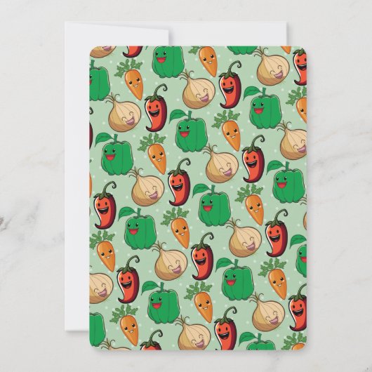 Lachend Veggies Baby shower Kaart (Achterkant)