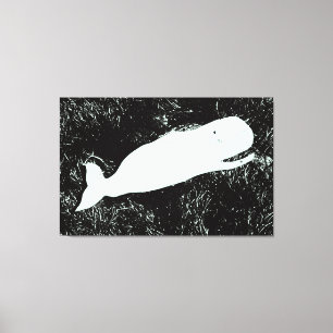 lachend wit walvisdoek canvas afdruk