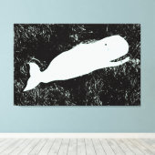 lachend wit walvisdoek canvas afdruk (Insitu (Houten vloer))