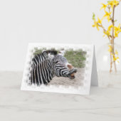 Lachend Zebra Wenskaart Kaart (Gele Bloem)