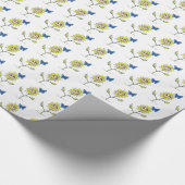 Lachend zonnebloem vlinder Wrapping Papier (Hoek)