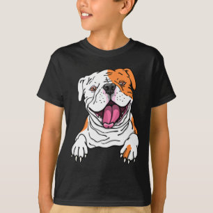 Lachende Amerikaanse Bulldog Engels Puppy Hondenli T-shirt