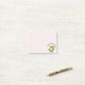 Lachende Baby Chick met Tandheelkundige Slogan Post-it® Notes (Op bureau)