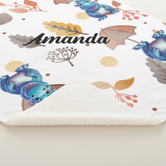 Lachende baby hippo sherpa deken (3/4)