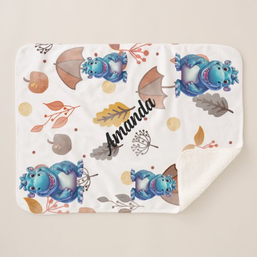 Lachende baby hippo sherpa deken (Voorkant (horizontaal))