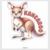 Lachende Baby Kangaroo - Kwekerij Sticker (Vel)