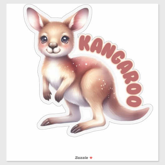 Lachende Baby Kangaroo - Kwekerij Sticker (Vel)