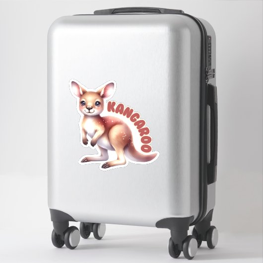 Lachende Baby Kangaroo - Kwekerij Sticker (Koffer)