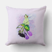 Lachende Baby Pixie Rijden op een kever Kussen (Voorkant)