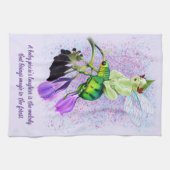 Lachende Baby Pixie Rijden op een kever Theedoek (Horizontaal)