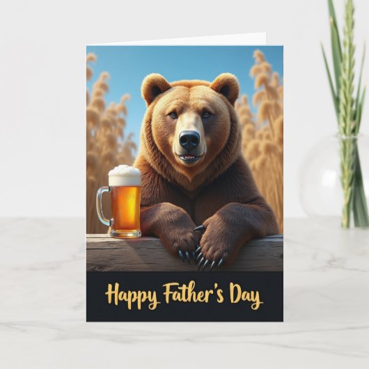 Lachende Beer Mooie Vaderdag kaart (Voorkant)