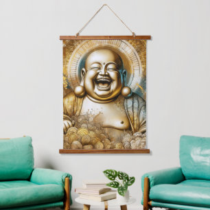Lachende Boeddha Hangend Wandkleed