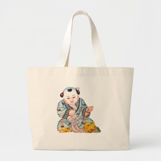 Lachende Boeddha van Goede Geluk Aziatische boeddh Grote Tote Bag (Voorkant)