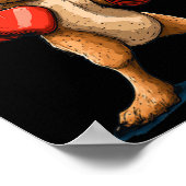 Lachende boxer kangoeroe voor een leuke vechtvibe poster (Hoek)