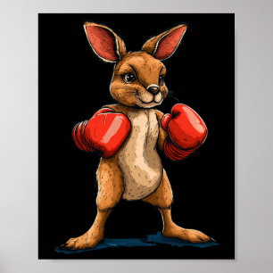 Lachende boxer kangoeroe voor een leuke vechtvibe poster