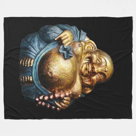 LACHENDE BUDDAH FLEECE DEKEN (Voorkant (Horizontaal))