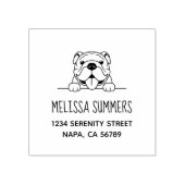 Lachende Bulldog Huisdier Adres Rubberstempel (Afrduk)