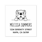 Lachende Bulldog Huisdier Adres Zelfinktende Stempel (Design)