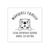 Lachende Bulldog Pet Arch Familieadres Rubberstempel (Afrduk)