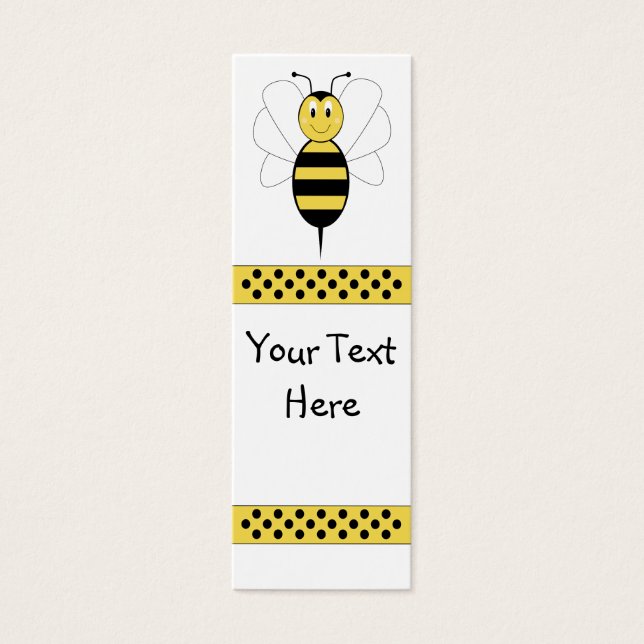 Lachende Bumble Bee Bladwijzer Mini Visitekaartjes (Voorkant)