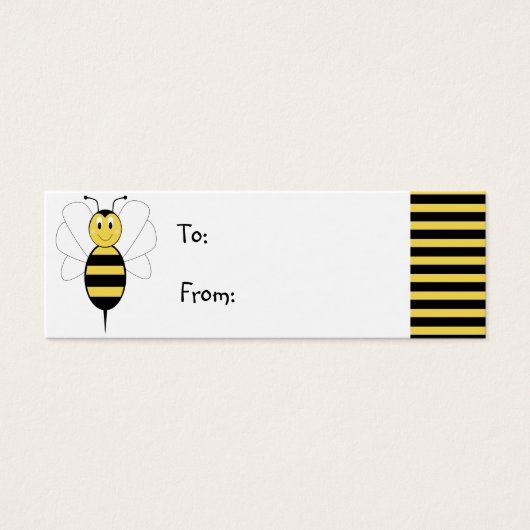 Lachende Bumble Bee Gift Label Mini Visitekaartjes (Voorkant)