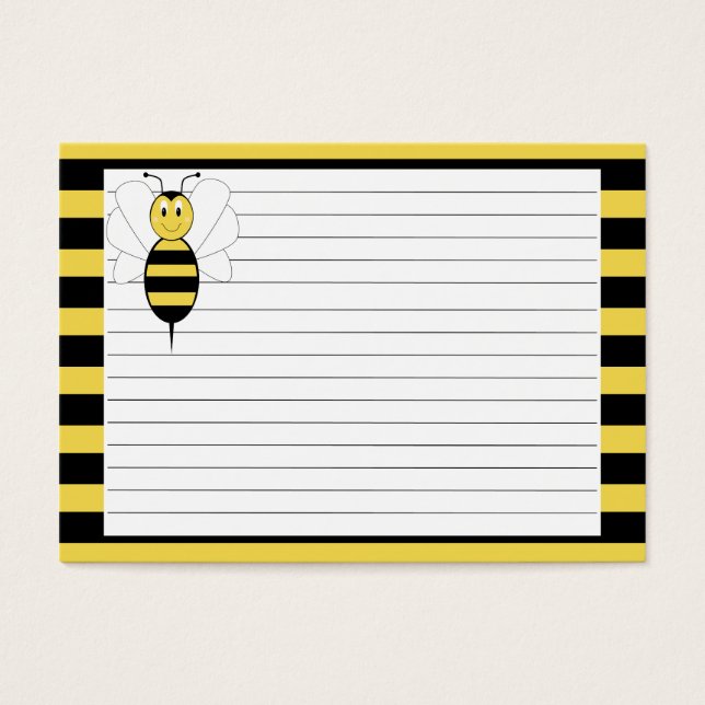 Lachende Bumble Bee Recept Kaart (Voorkant)