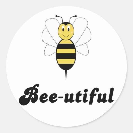 Lachende Bumble Bee-utiful Sticker (Voorkant)