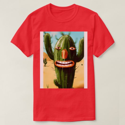 Lachende cactus in de woestijn 2 t-shirt (Design voorkant)