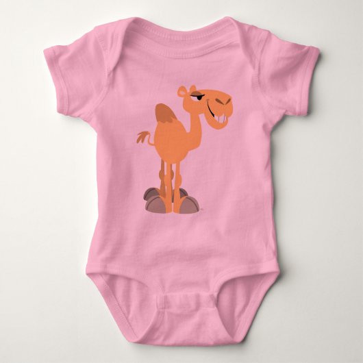 Lachende Cartoon Camel Baby T-shirt (Voorkant)