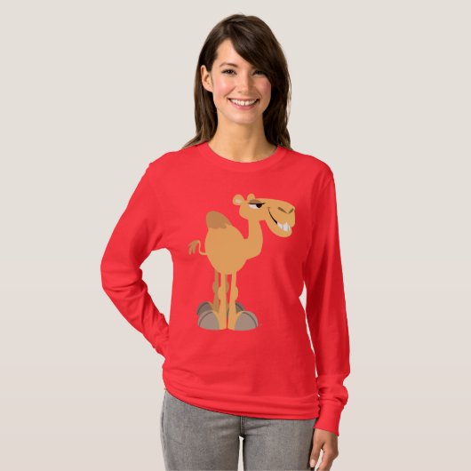 Lachende Cartoon Camel Vrouwen T-shirt (Voorkant volledig)