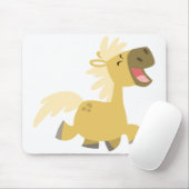 Lachende Cartoon Pony mousepad Muismat (Met muis)