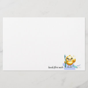Lachende Chick met Tandheelkundige Slogan Briefpapier
