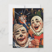  Lachende Circus Clowns Verjaardagsfeest Kaart (Voorkant)